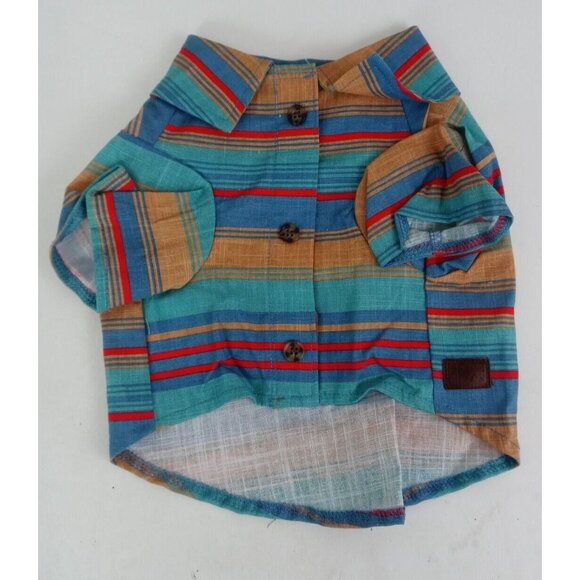 Top Paw Other - NWT Top Paw Striped Button Down Camp Dog Shirt Size Small